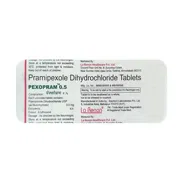 Pexopram 0.5 Mg Tablet Strip showing the Back face.