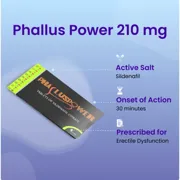 Phallus Power 210 Mg Box/Carton + Blister Pack showing the Front face.