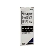 Pilocar Eye drop 5 ml Box/Carton showing the Front face.