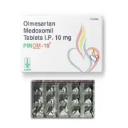 Pinom 10 Tablet Box/Carton + Blister Pack showing the Front face.