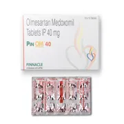 Pinom 40 Tablet Box/Carton + Blister Pack showing the Front face.