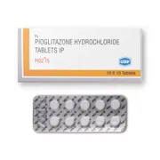 Pioz 15 Mg Tablet Box/Carton + Blister Pack showing the Front face.