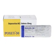 Poxet 30 Mg Box/Carton + Blister Pack showing the Front face.
