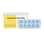 Poxet 60 Mg Box/Carton + Blister Pack showing the Front face.