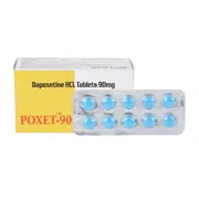 Poxet 90 Mg Box/Carton + Blister Pack showing the Front face.