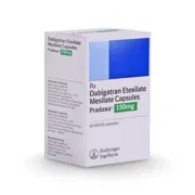 Pradaxa 150 Mg Capsule Box/Carton showing the Front face.