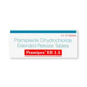 Pramipex ER 1.5 Mg Tablet Box/Carton showing the Front face.