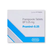 Pramirol 0.25 Tablet Box/Carton showing the Front face.