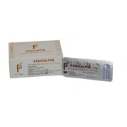 Proscalpin 1 Mg Tablet Box/Carton + Blister Pack showing the Front/Back face.