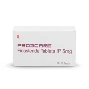 Proscare 5 Mg Tablet Box/Carton showing the Front face.