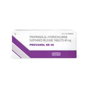Provanol SR 40 Tablet Box/Carton showing the Front face