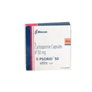 Psorid 50 Mg Box/Carton showing the Front face.