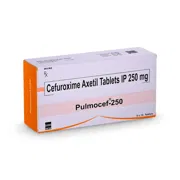 Pulmocef 250 Tablet Box/Carton showing the Front face.