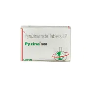 Pyzina 500 Mg Box/Carton showing the Front face.