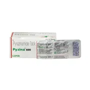 Pyzina 500 Mg Box/Carton + Blister Pack showing the Front face.