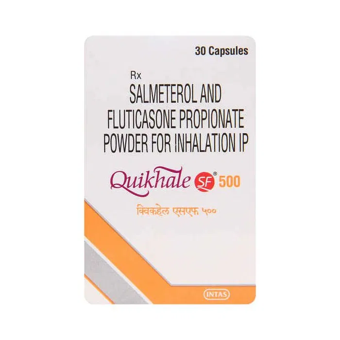 Quikhale SF 50 Mcg-500 Mcg Capsule Box/Carton showing the Front face.