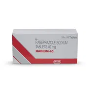 Rabium 40 Tablet Box/Carton showing the Front face.
