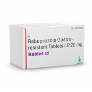Rablet 20 Tablet Box/Carton showing the Front face.