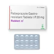 Rablet 20 Tablet Box/Carton + Blister Pack showing the Front face.
