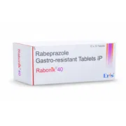 Rabonik 40 Tablet Box/Carton showing the Front face.