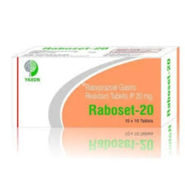 Raboset 20 Mg Capsule Box/Carton showing the Front face.