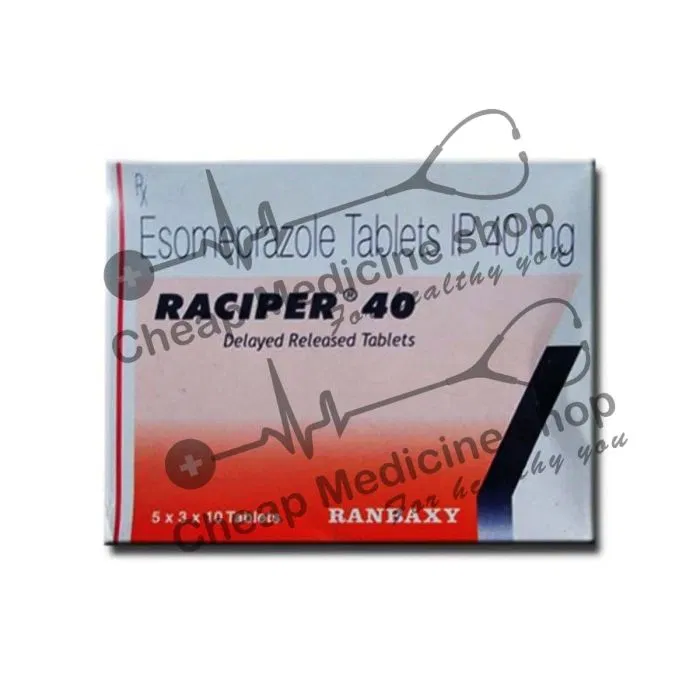Raciper 30 Mg Tablet Box/Carton showing the Front face.