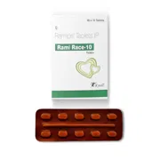 Rami Race 10 Mg Tablet Box/Carton + Blister Pack showing the Front face.