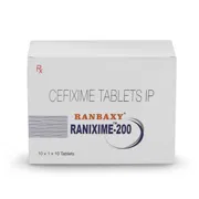 Ranixime 200 Mg Tablet Box/Carton showing the Front face.