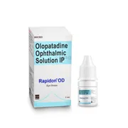 Rapidon OD 3 ml Box/Carton + Eye Drops Bottle showing the Front face.