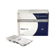 Razo 20 Mg Box/Carton + Blister Pack showing the Front face.