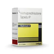 Rednisol 4 Tablet Box/Carton showing the Front face.