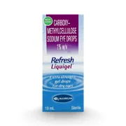 Refresh Liquigel Eye Drop 1% Box/Carton showing the Front face.
