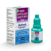 Refresh Liquigel Eye Drop 1% Box/Carton + Eye Drops Bottle showing the Front face.