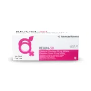 Rejun 50 Tablet Box/Carton showing the Front face.