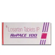 Repace 100 Mg Box/Carton showing the Front face.