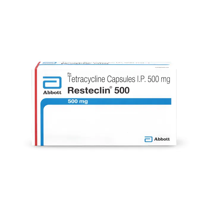 Resteclin 500 Capsule Box/Carton showing the Front face.