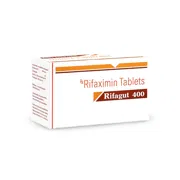 Rifagut 400 Mg Tablet Box/Carton showing the Left face