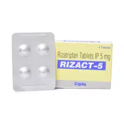 Rizact 5 Mg Box/Carton + Blister Pack showing the Front/Back face.