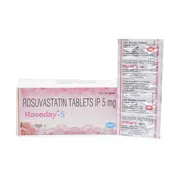 Roseday 5 Mg Box/Carton + Blister Pack showing the Front face.