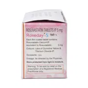 Roseday 5 Mg Box/Carton showing the Back face.