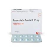 Rosuless 10 Tablet Box/Carton + Blister Pack showing the Front face.