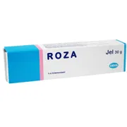 Roza Gel 30 gm Box/Carton showing the Front face.