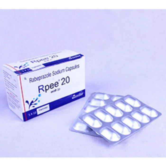 Rpee 20 Capsule Box/Carton + Blister Pack showing the Front face.