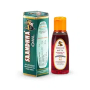 Saandha Oil 15 ml Bottle Box/Carton + Bottle showing the Front face.