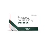 Sartel 20 Tablet Box/Carton showing the Front face