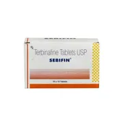 Sebifin 250 Mg Box/Carton showing the Front face.