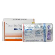 Sebifin 250 Mg Box/Carton + Blister Pack showing the Front face.