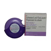 Seretide Accuhaler 250 Mcg Box/Carton + Inhaler showing the Front/Back face.