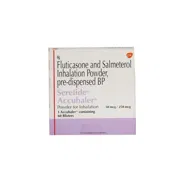 Seretide 50 Mcg-250 Mcg Accuhaler Box/Carton showing the Front face.