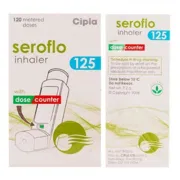 Seroflo 125 Synchrobreathe Inhaler showing the Front face.